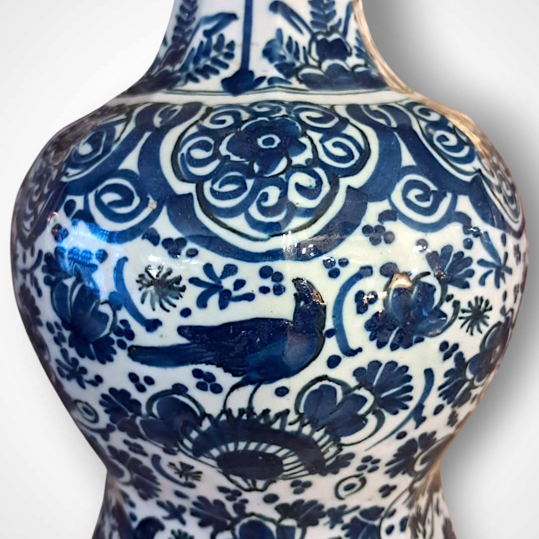 Delftware Vase Converted Into A Lamp, 19th Century-photo-2