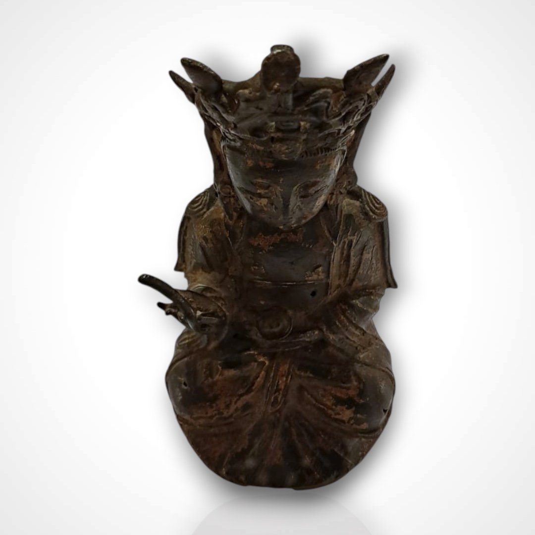 Statuette de Guanyin en bronze, époque Ming, XVIe-XVIIe-photo-2
