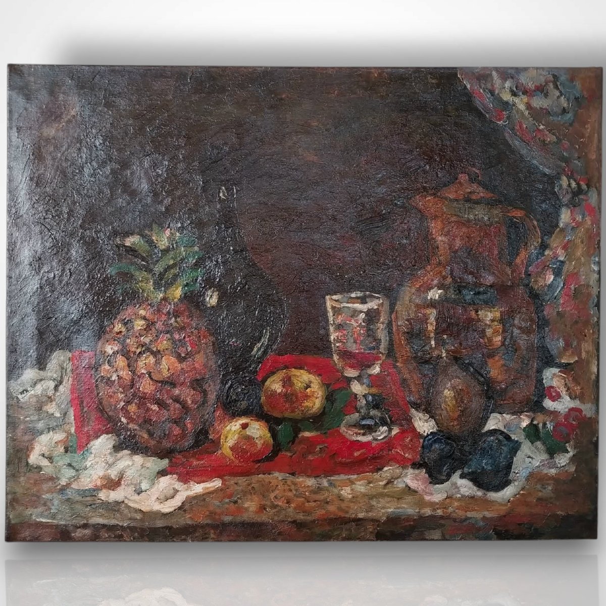 Oil On Canvas, Still Life, 20th Century-photo-3