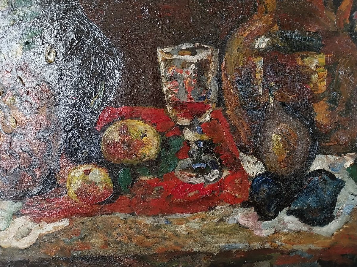 Oil On Canvas, Still Life, 20th Century-photo-4