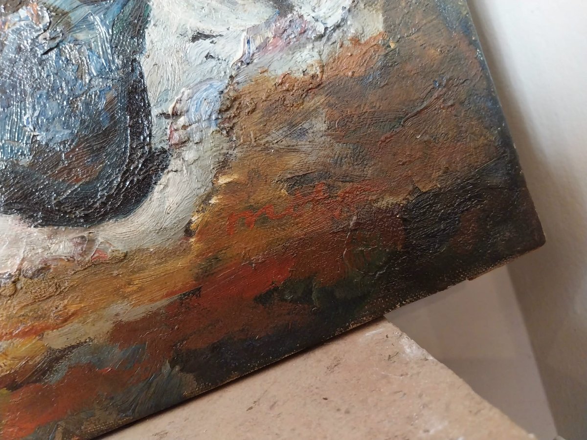 Oil On Canvas, Still Life, 20th Century-photo-5