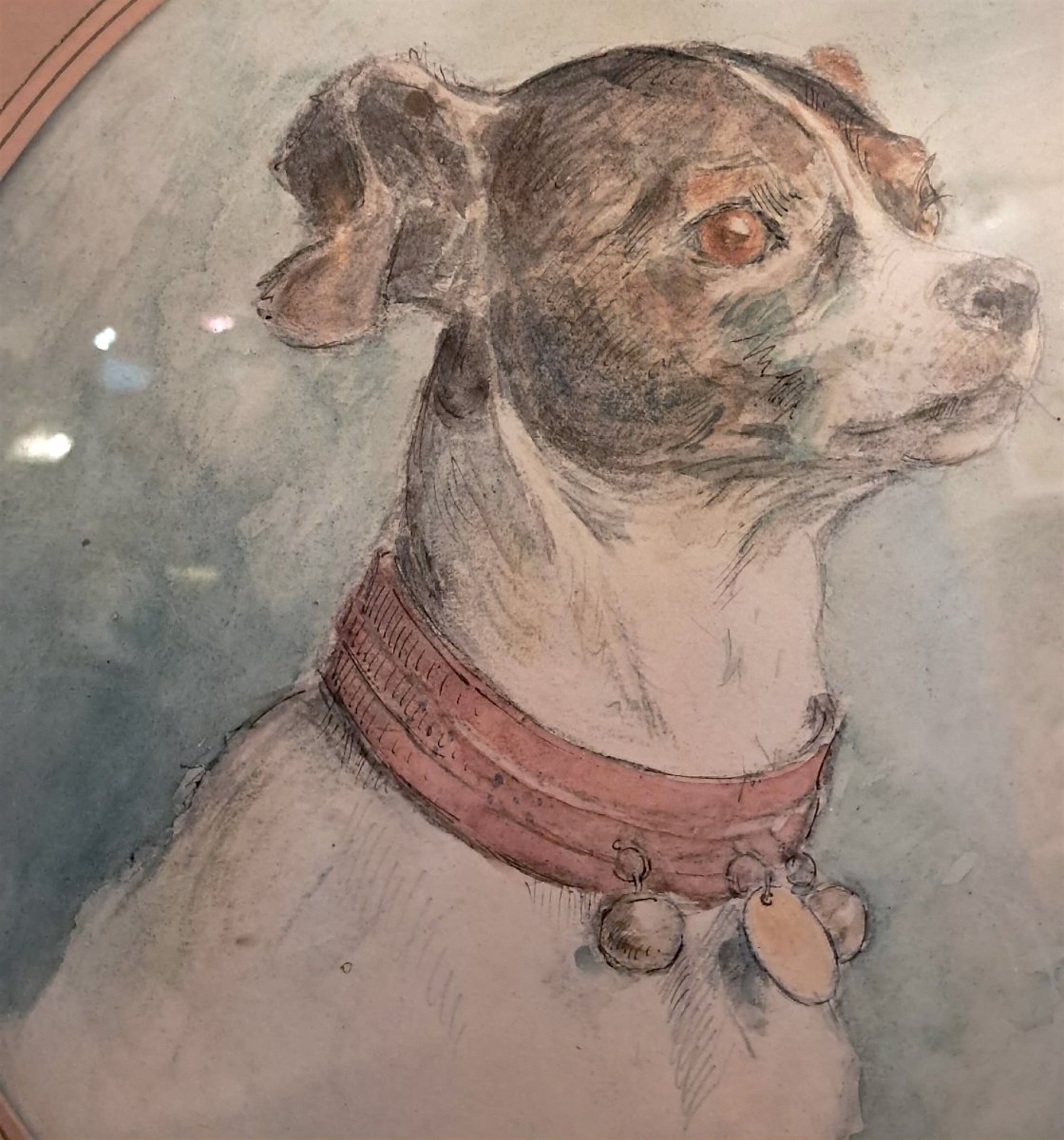 Charles Léon Godeby, portrait de chien, aquarelle, début XXe-photo-3