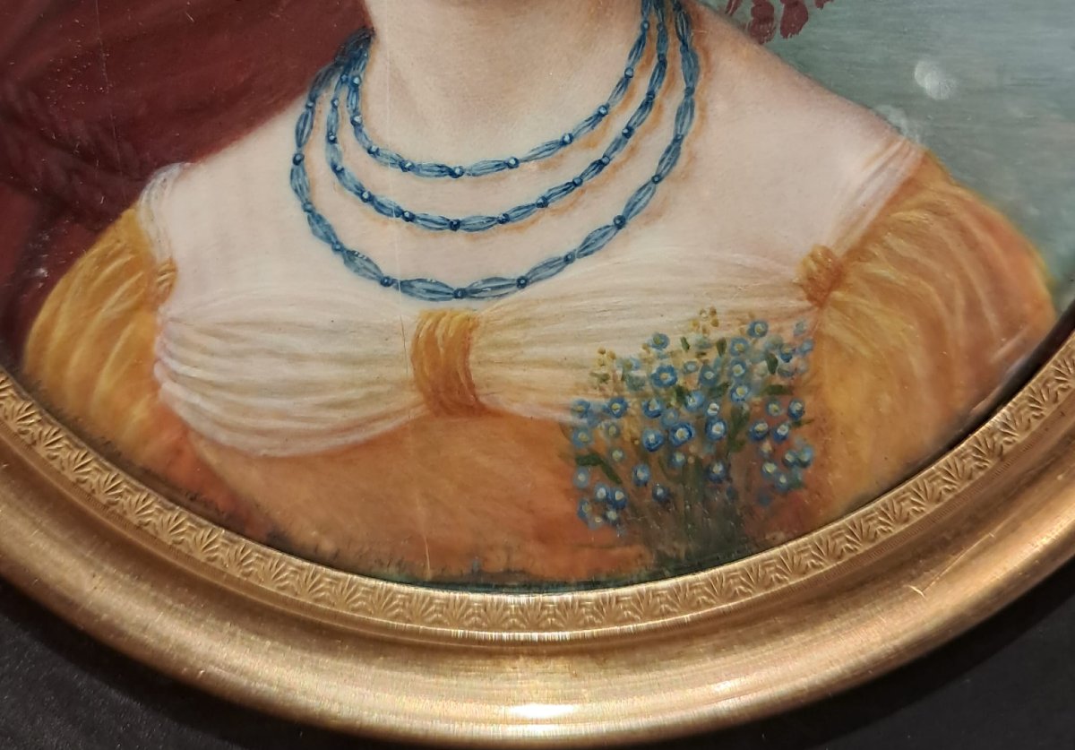 Rosalie Renaudin, miniature, portrait de femme, XIXe-photo-1