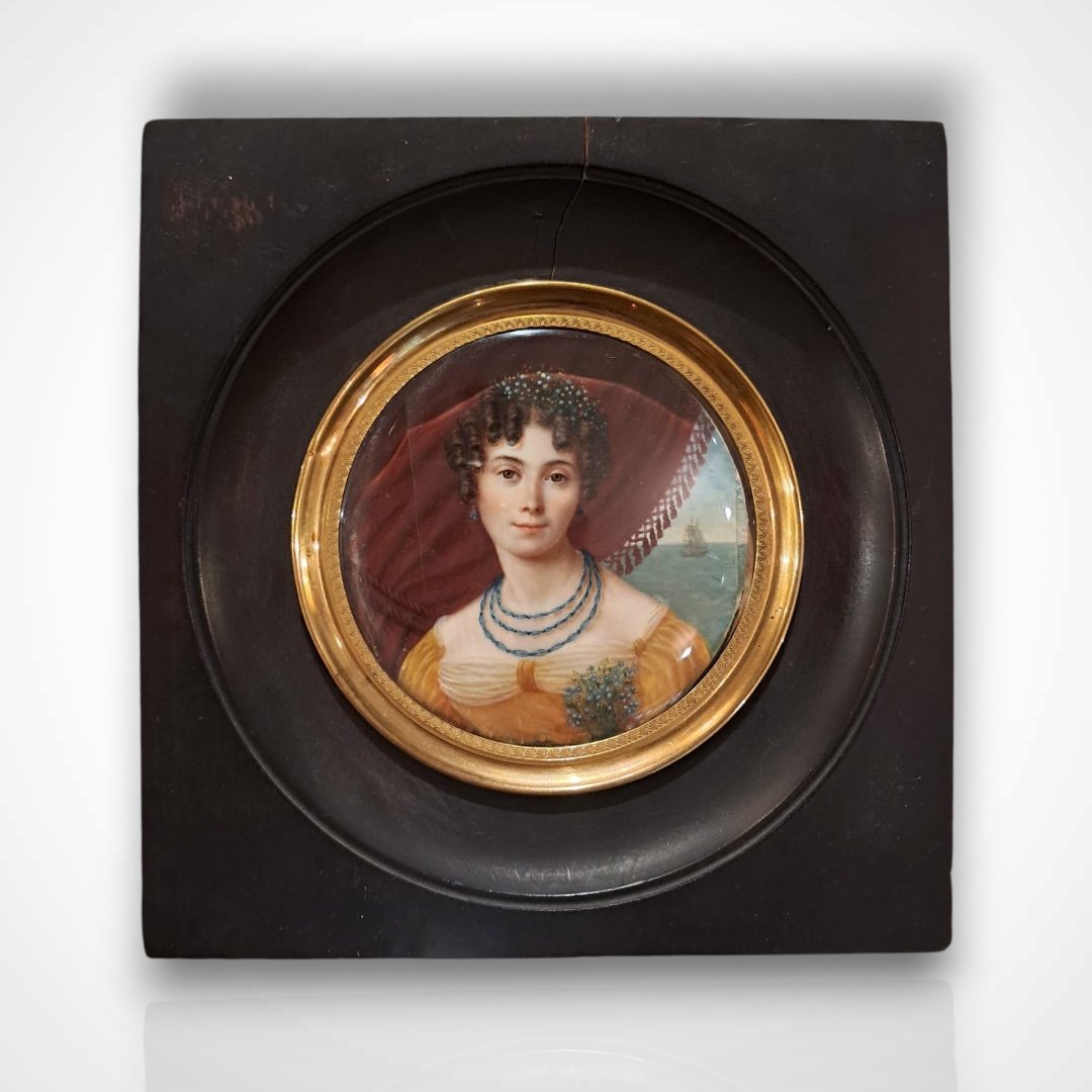 Rosalie Renaudin, miniature, portrait de femme, XIXe