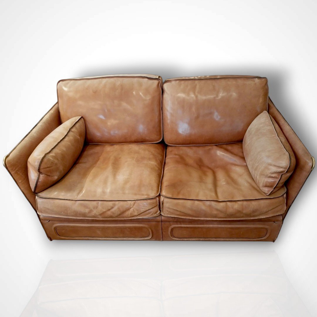 Roche Bobois, Vintage Leather Sofa, 1970s-photo-2