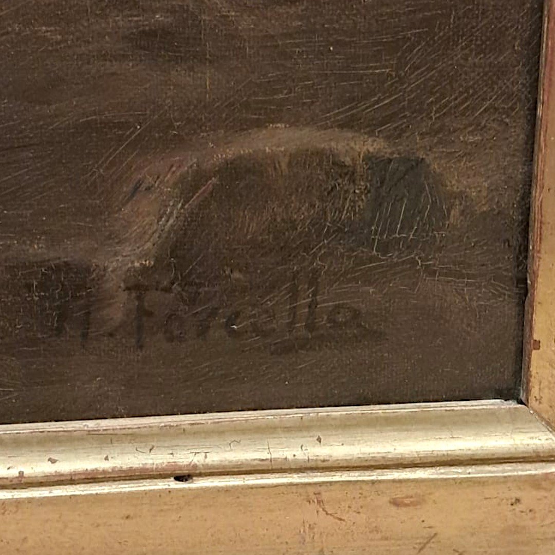 Nicola Forcella, lavandières au bord du Nil, huile sur toile, fin XIXe-début XXe-photo-3