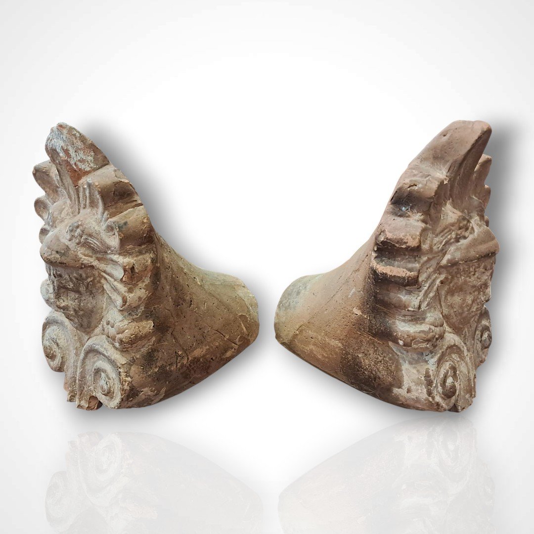 Pair Of Terracotta Antefixes-photo-3