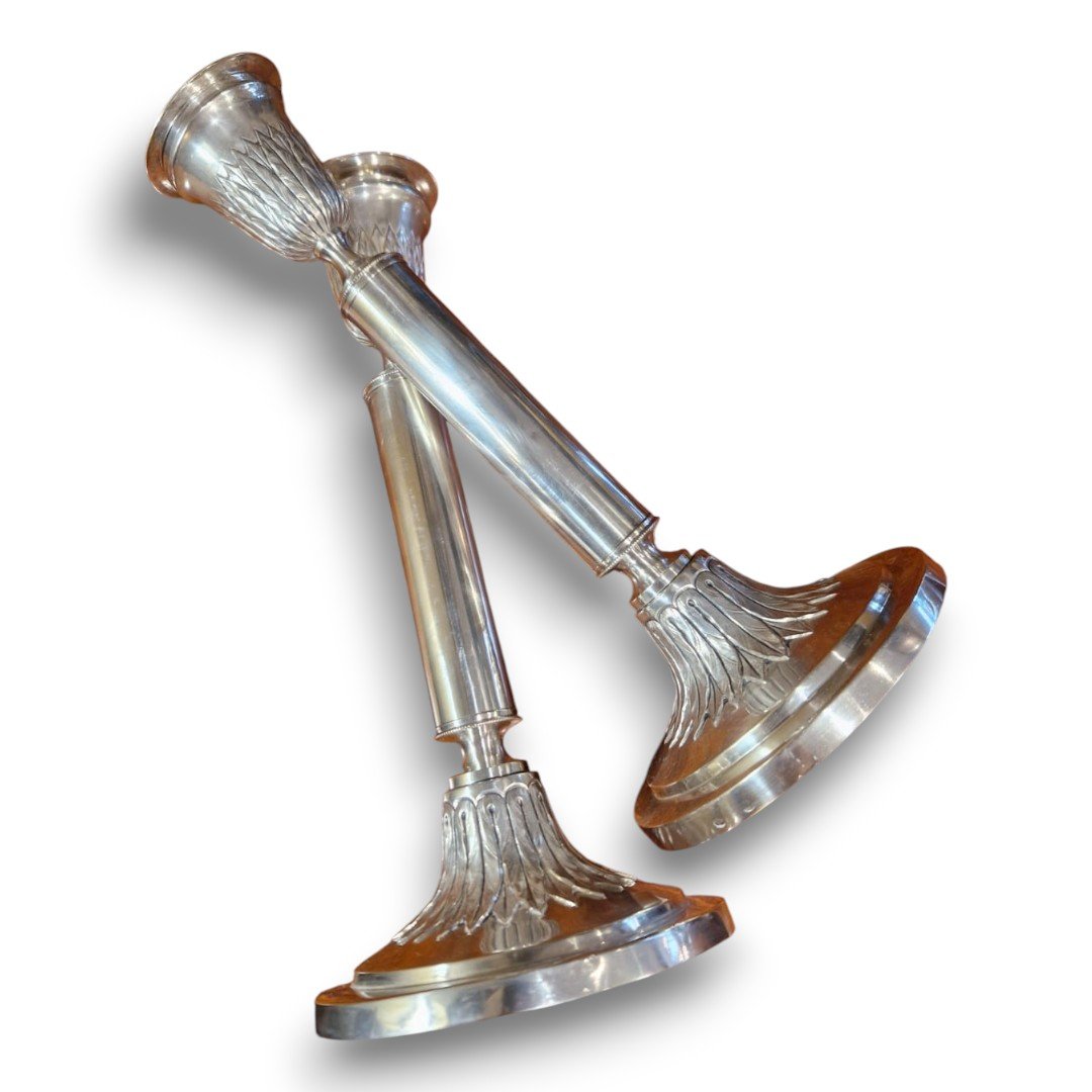 Pair Of First Empire-era Candlesticks-photo-3