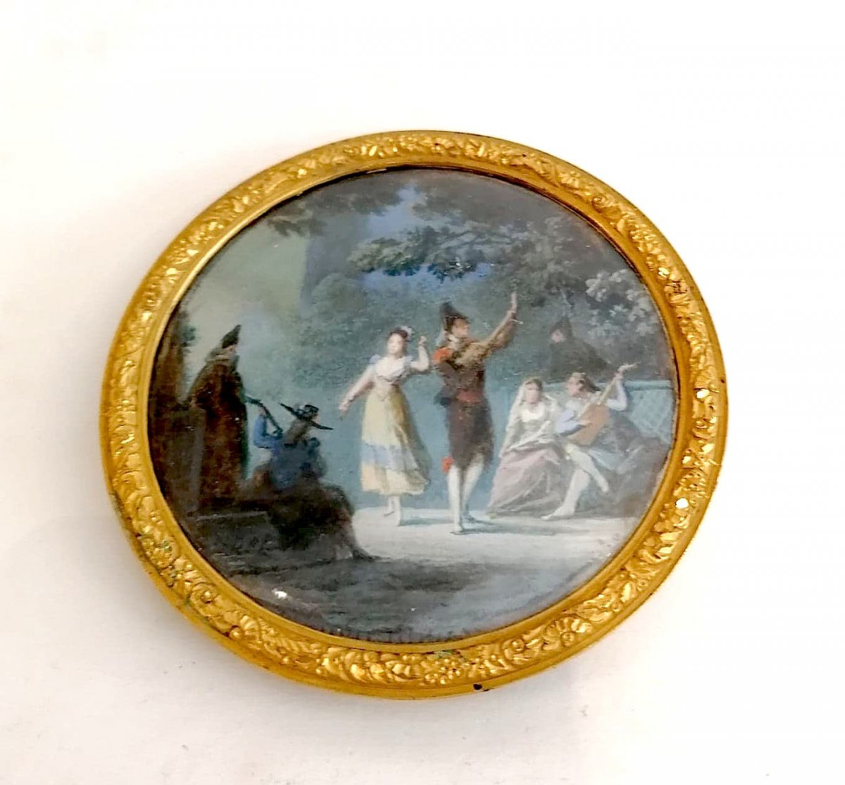 Alexandre Jean Noël (1752-1834), Miniature La Danse, XVIII ème Siècle-photo-3