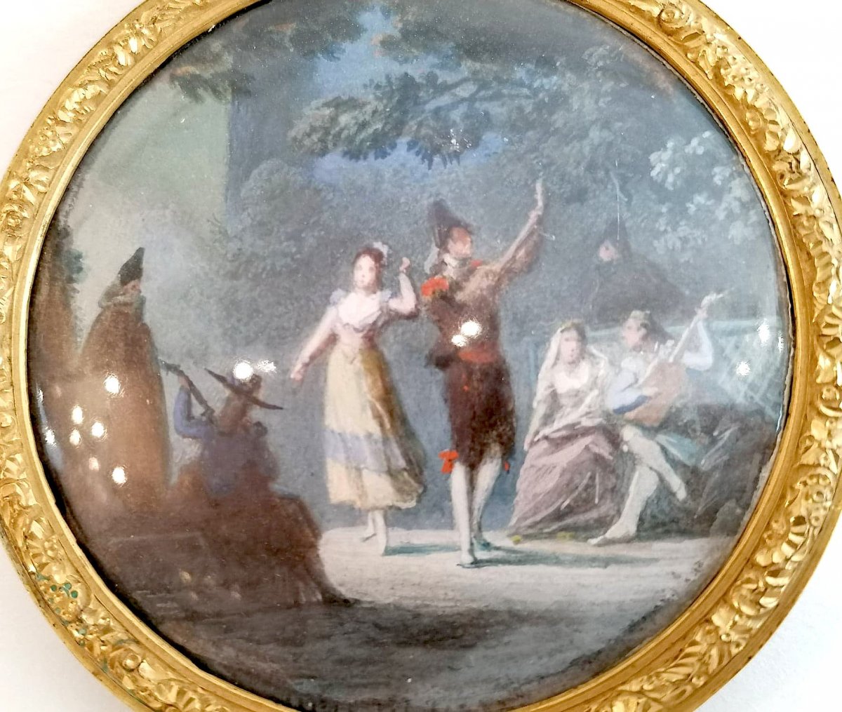 Alexandre Jean Noël (1752-1834), Miniature La Danse, XVIII ème Siècle-photo-4