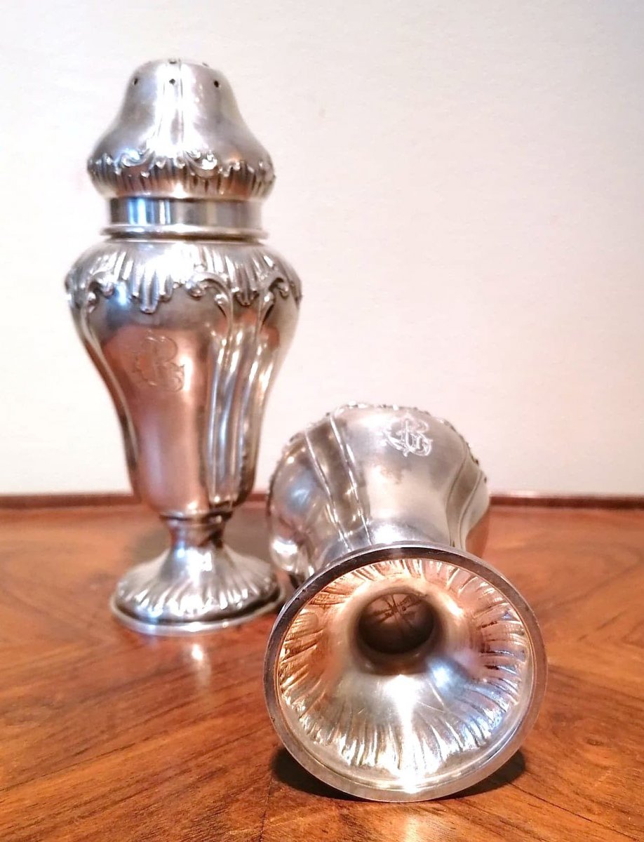 Pair Of Louis XV Style Silver Sprinklers-photo-3