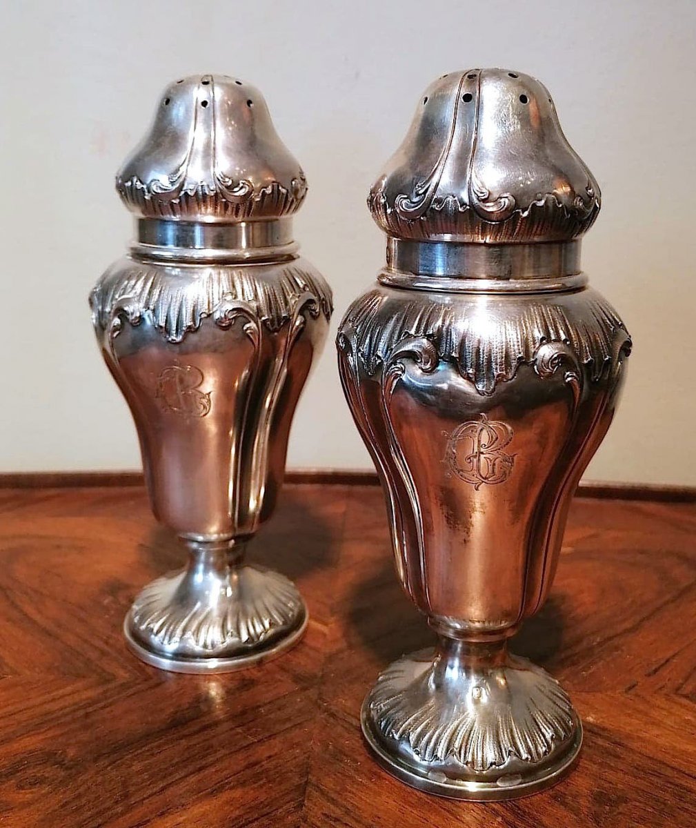 Pair Of Louis XV Style Silver Sprinklers