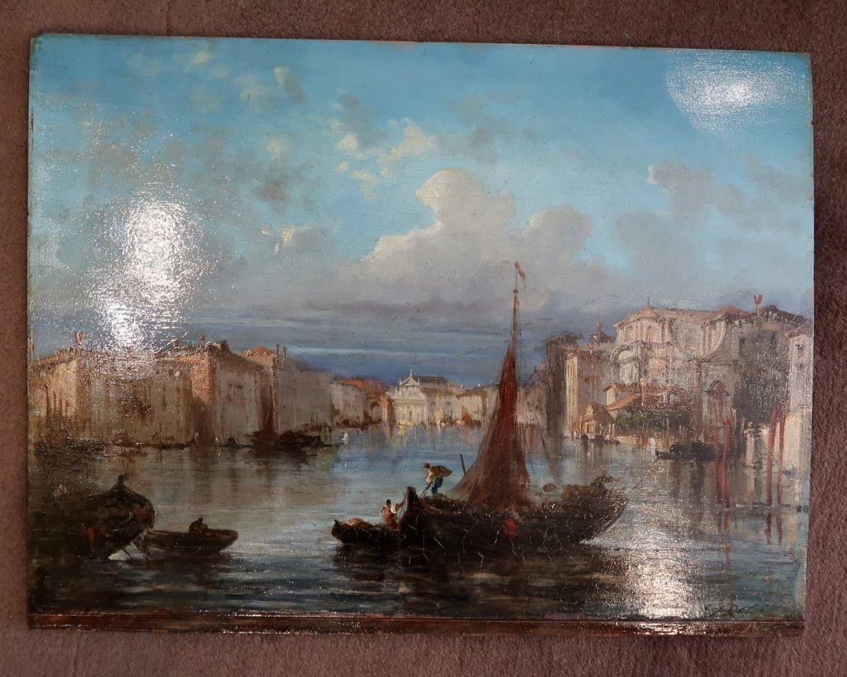 View Of Venice By Giuseppe Rossi, XIXth Century-photo-3