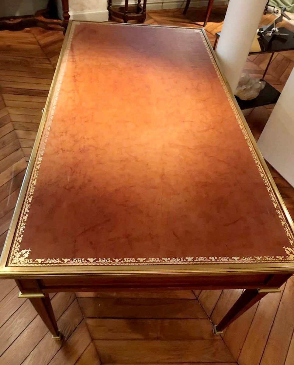 Louis XVI Flat Desk Amarante And Satin Wood-photo-5