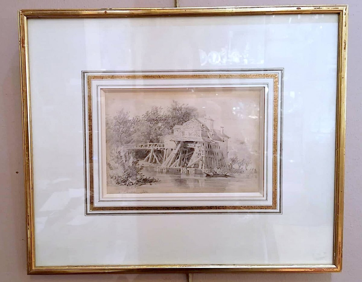 Dessin Du Moulin De Charenton Par A.provost 1894