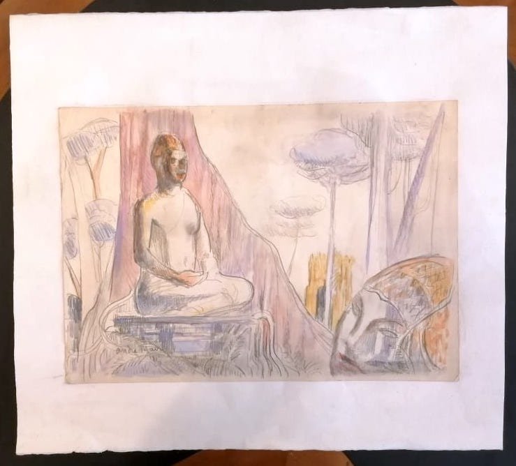 Aquarelle Buddha, 1957 Par André Maire-photo-2