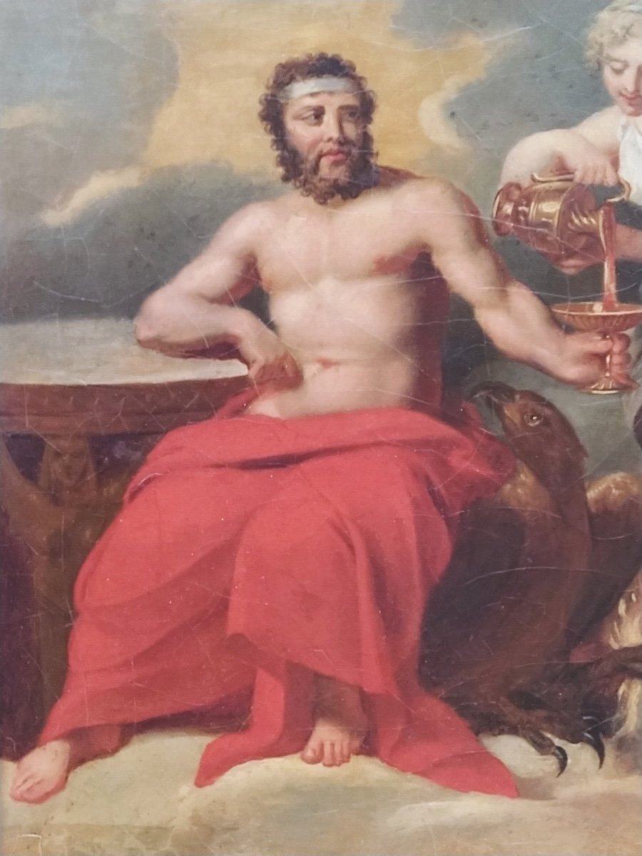 Attr. Robert Lefevre, Hébé Et Jupiter, Huile Sur Toile, Début XIXe-photo-1