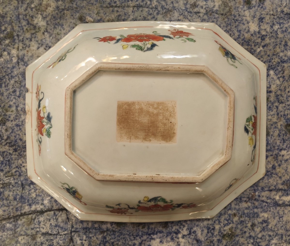 China, Octagonal Porcelain Dish, Kangxi Period-photo-3