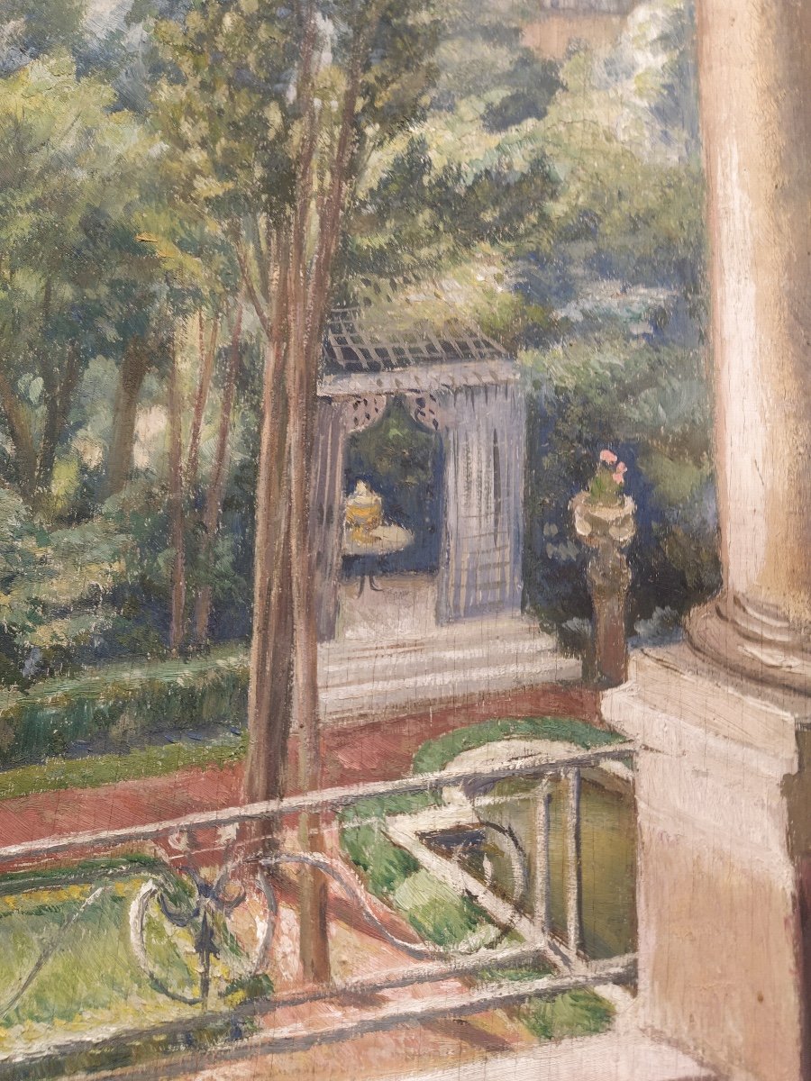Paul Emile Colin (1867-1949), Garden View, Oil On Panel-photo-1