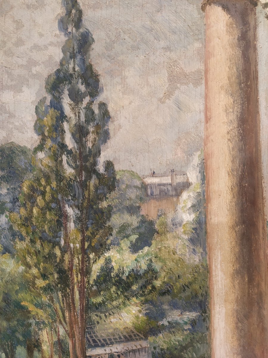 Paul Emile Colin (1867-1949), Garden View, Oil On Panel-photo-2