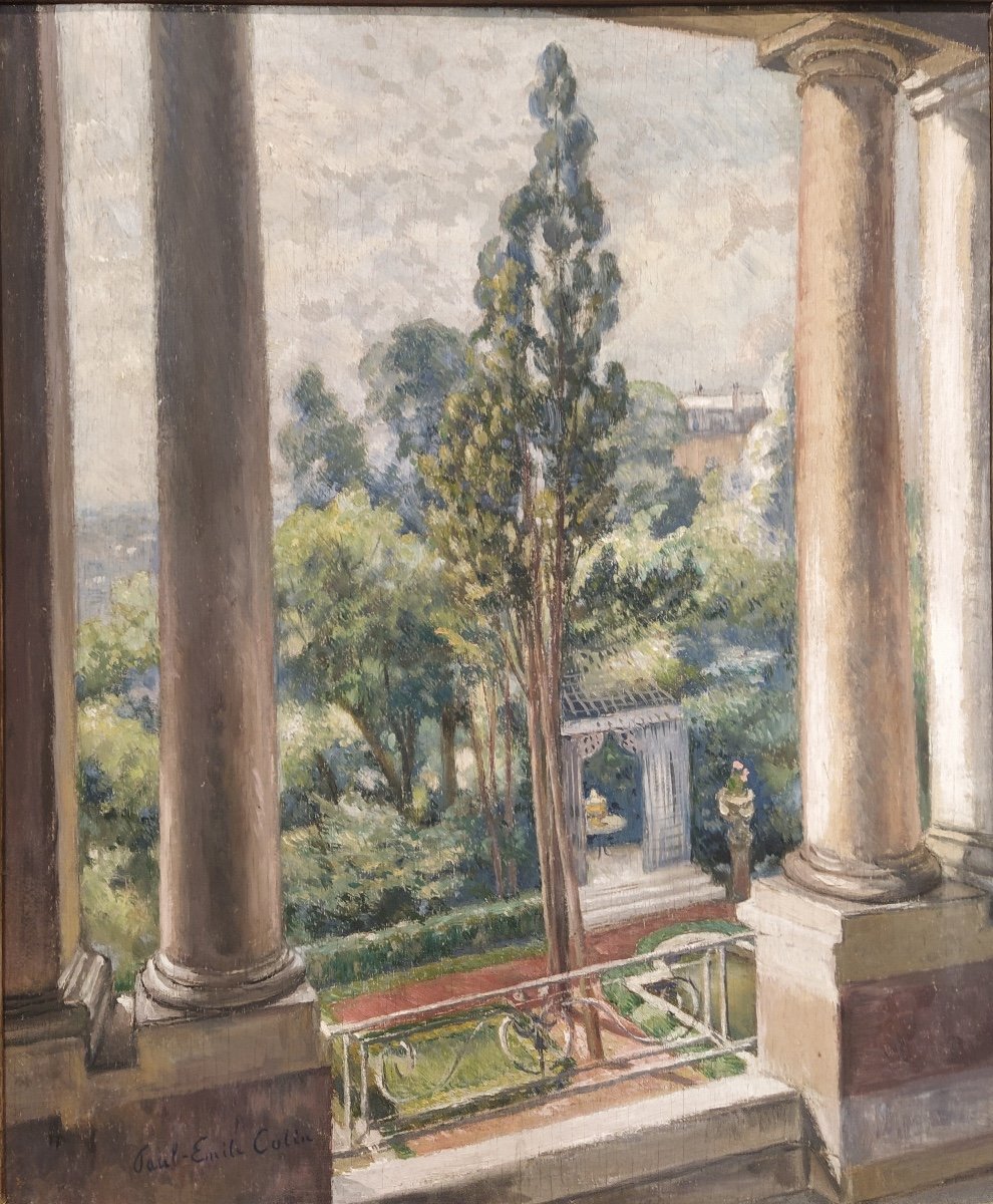 Paul Emile Colin (1867-1949), Garden View, Oil On Panel