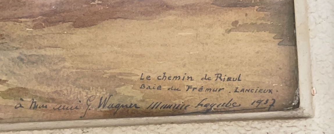 Maurice Legube, Le Chemin De Rieul, Baie Du Frémur, Lancieux, Watercolor, Twentieth-photo-3
