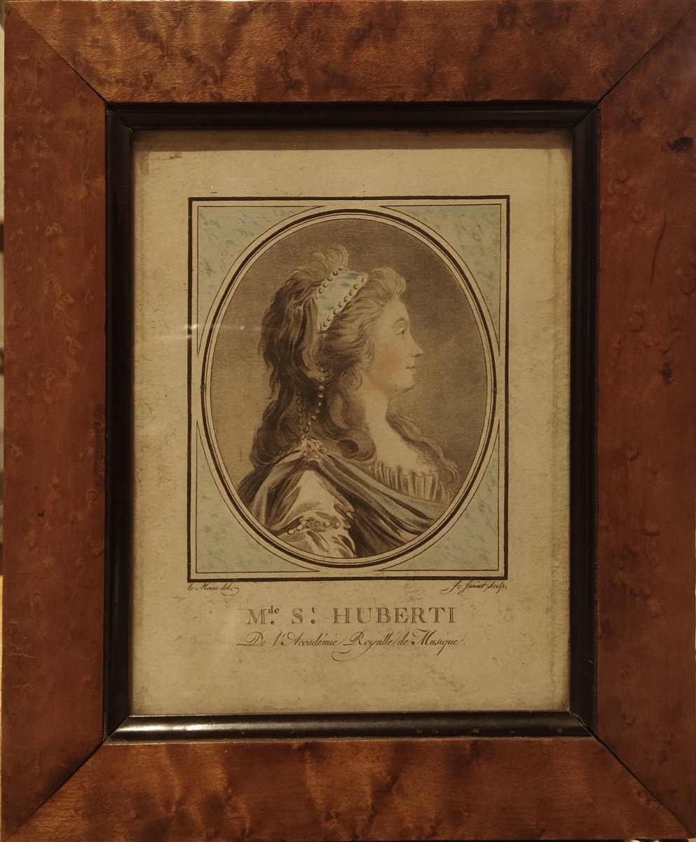 Paire De Gravures, Mme De Saint Huberti Et Mlle De Maillard, XVIIIe Siècle-photo-2