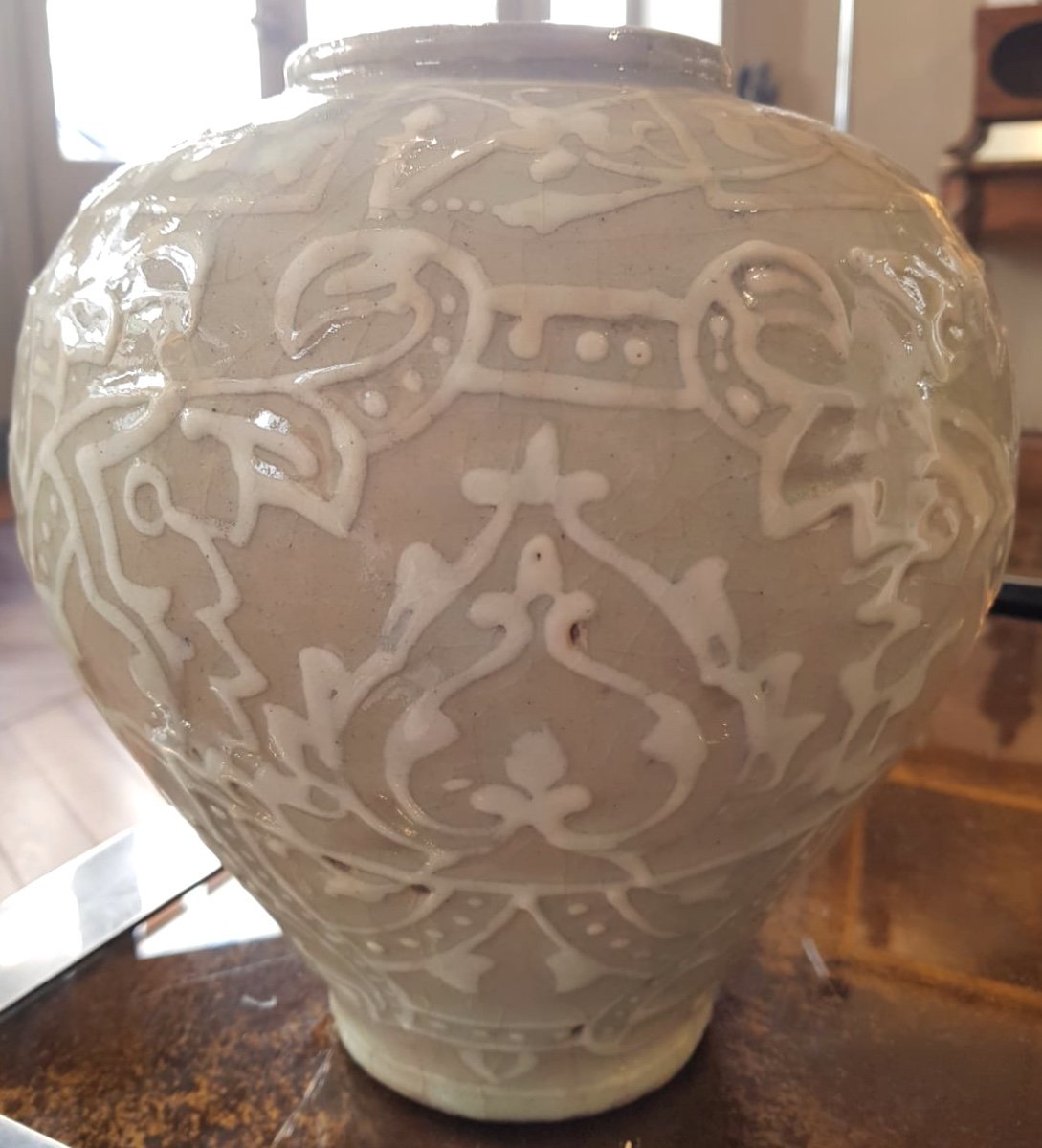 Enamelled Ceramic Vase, Persia, 19th Century-photo-1