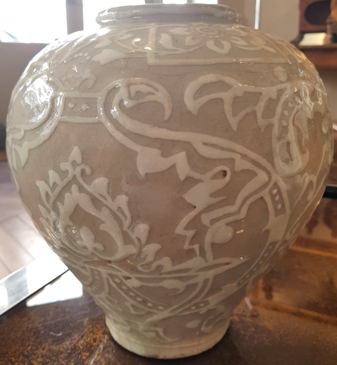 Enamelled Ceramic Vase, Persia, 19th Century-photo-3
