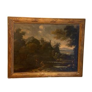 Oil On Canvas 18th Century Landscape