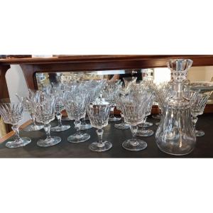 Baccarat, Set Of 24 Glasses, Crystal, Piccadilly Model, Twentieth