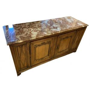 Oak Sideboard With Its Marble, Nineteenth