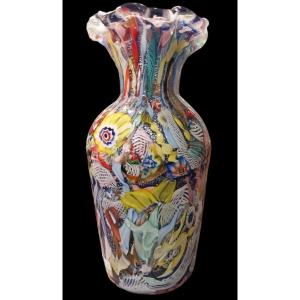 Dino Martens For Murano, Glass Paste Vase, Tutti Frutti, 1950s.