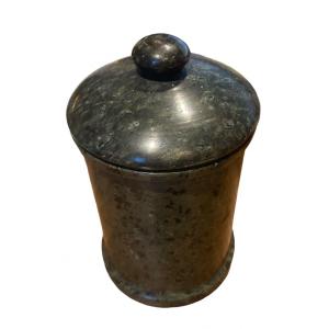 Pot Couvert En Serpentine, XIXe