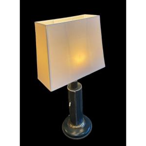 Lampe Pied En Cuir Surpiqué, XXe