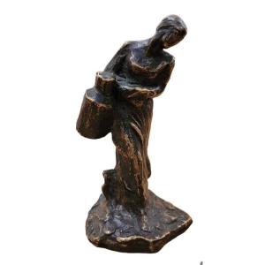  Aimé-Jules Dalou, Sculpture "Porteuse de lait", XIXeme siècle 