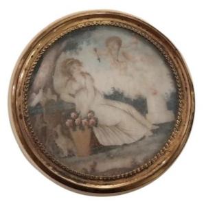 Miniature Round Box, Late 18th Century.