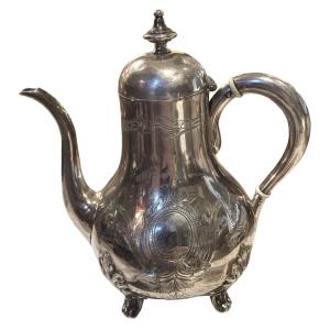 Selfish Coffee Pot In Sterling Silver, 19th Century  