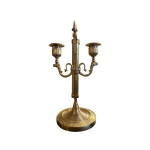 Screen Candle Holder, Gilt Bronze, Charles X Period
