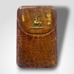 Etui à cigares en cuir, début XXème 