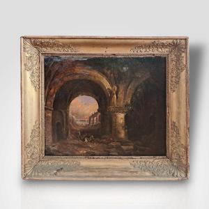 Italian School, View Of Ruins, Circa 1830
