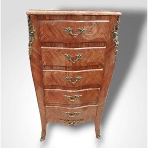 Chiffonnier en marqueterie de style Louis XV, XXe