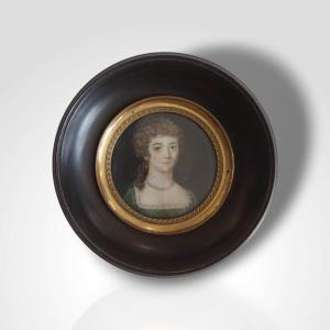 Miniature Of A Woman, 18th Century 