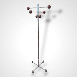 Metal And Wood Coat Rack, 20th Century