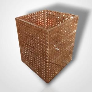 Gabriella Crespi (1922-2017) pour Christian Dior, corbeille à papier en résine et rotin, XXe