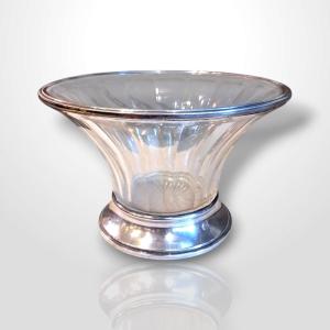 Crystal Bowl With Silver Mount, 20th Century