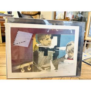 Sérigraphie artiste Pol Mara, vers 1970