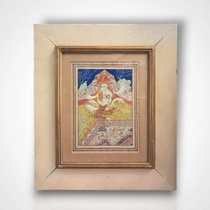 Paul Mak, Miniature, Gouache On Paper, 20th Century