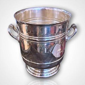 Christofle, Silver-plated Champagne Bucket, Sully Model, 20th Century