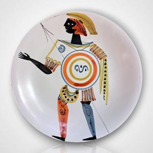 Roger Capron, assiette décorative en céramique, XXe